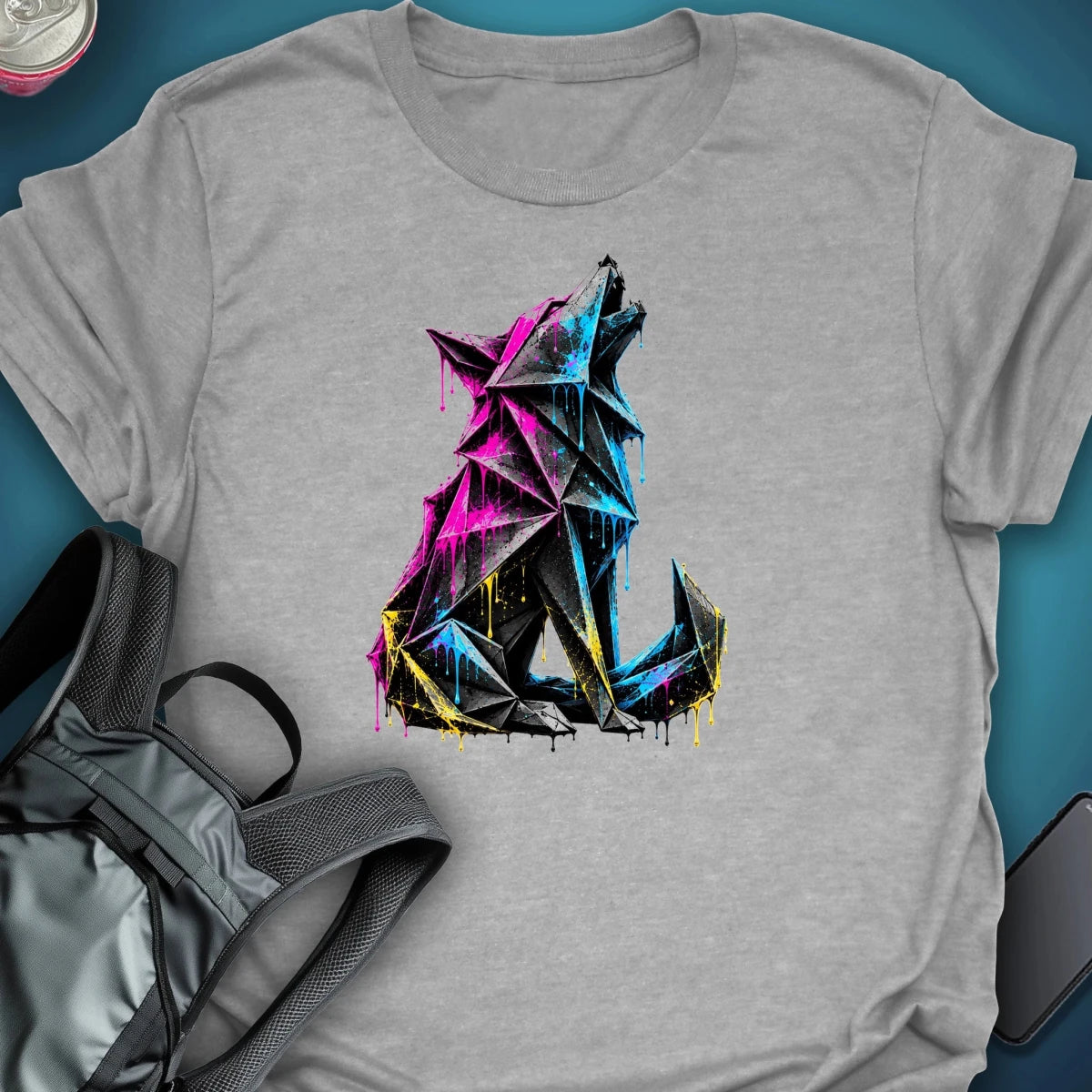 Origami Wolf Graphic T-shirt graphic T-shirt – Festival clothing by Triptees