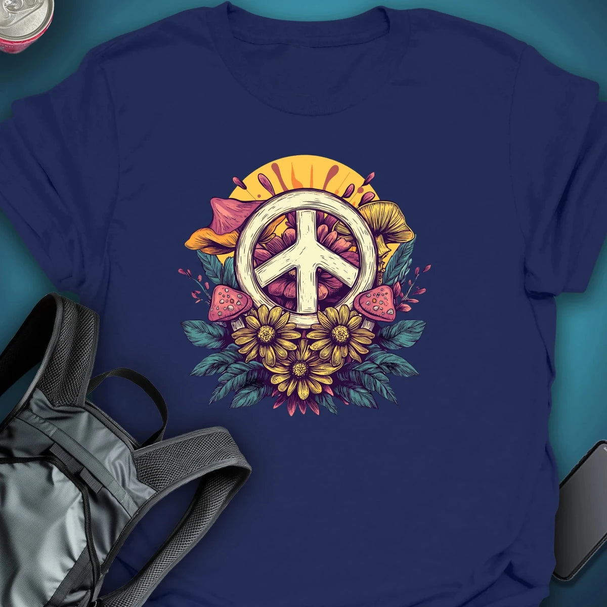 Peace Bloom graphic T-shirt – Festival clothing by Triptees