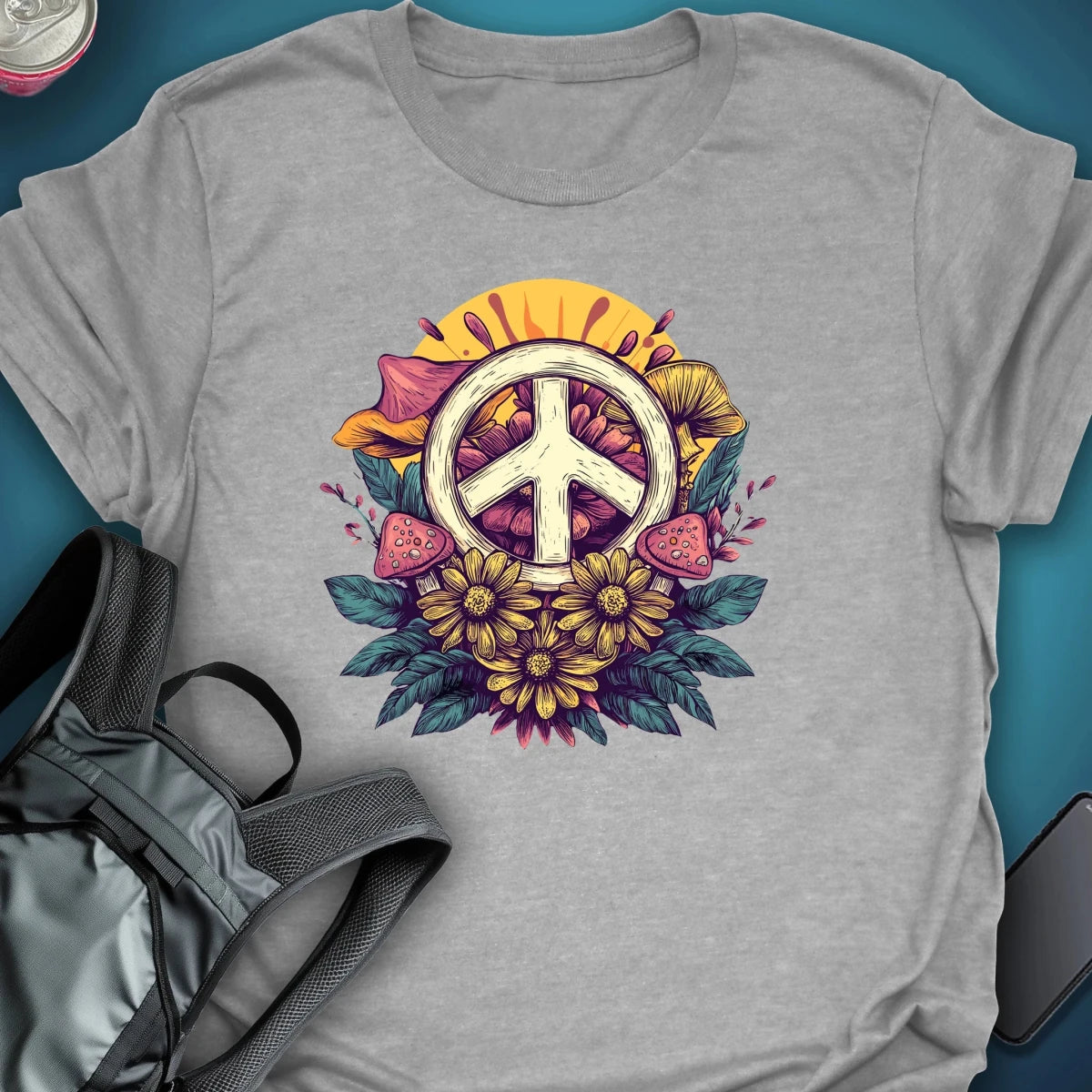 Peace Bloom graphic T-shirt – Festival clothing by Triptees