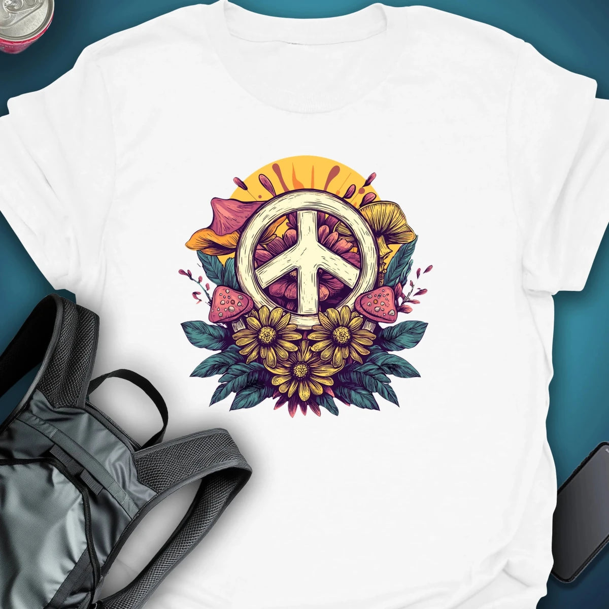 Peace Bloom graphic T-shirt – Festival clothing by Triptees