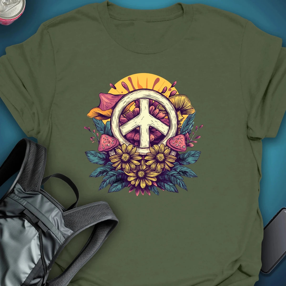 Peace Bloom graphic T-shirt – Festival clothing by Triptees