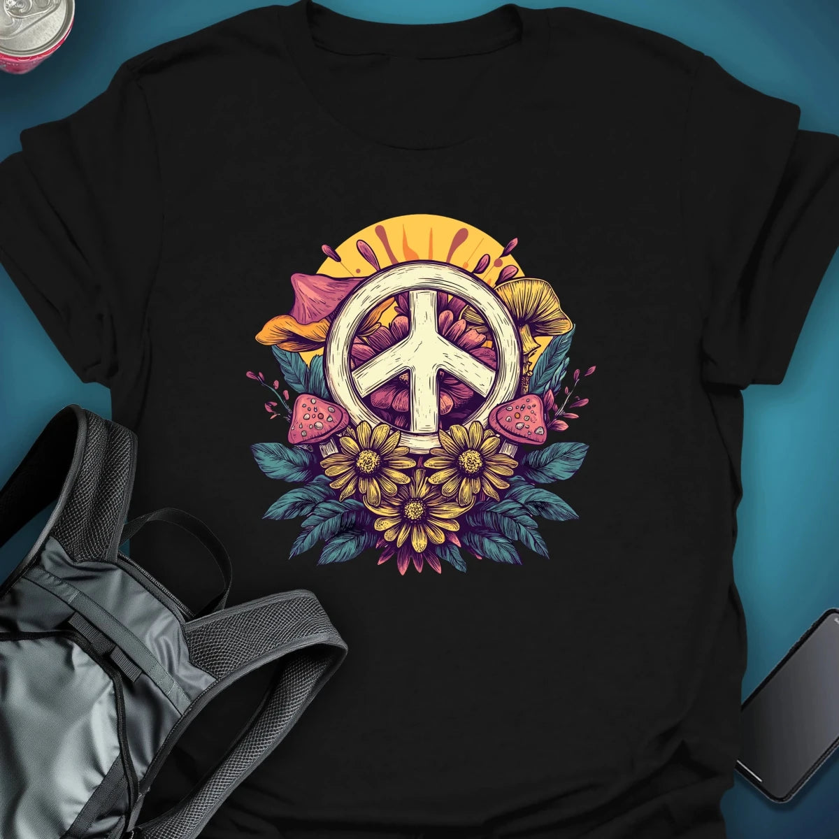 Peace Bloom graphic T-shirt – Festival clothing by Triptees