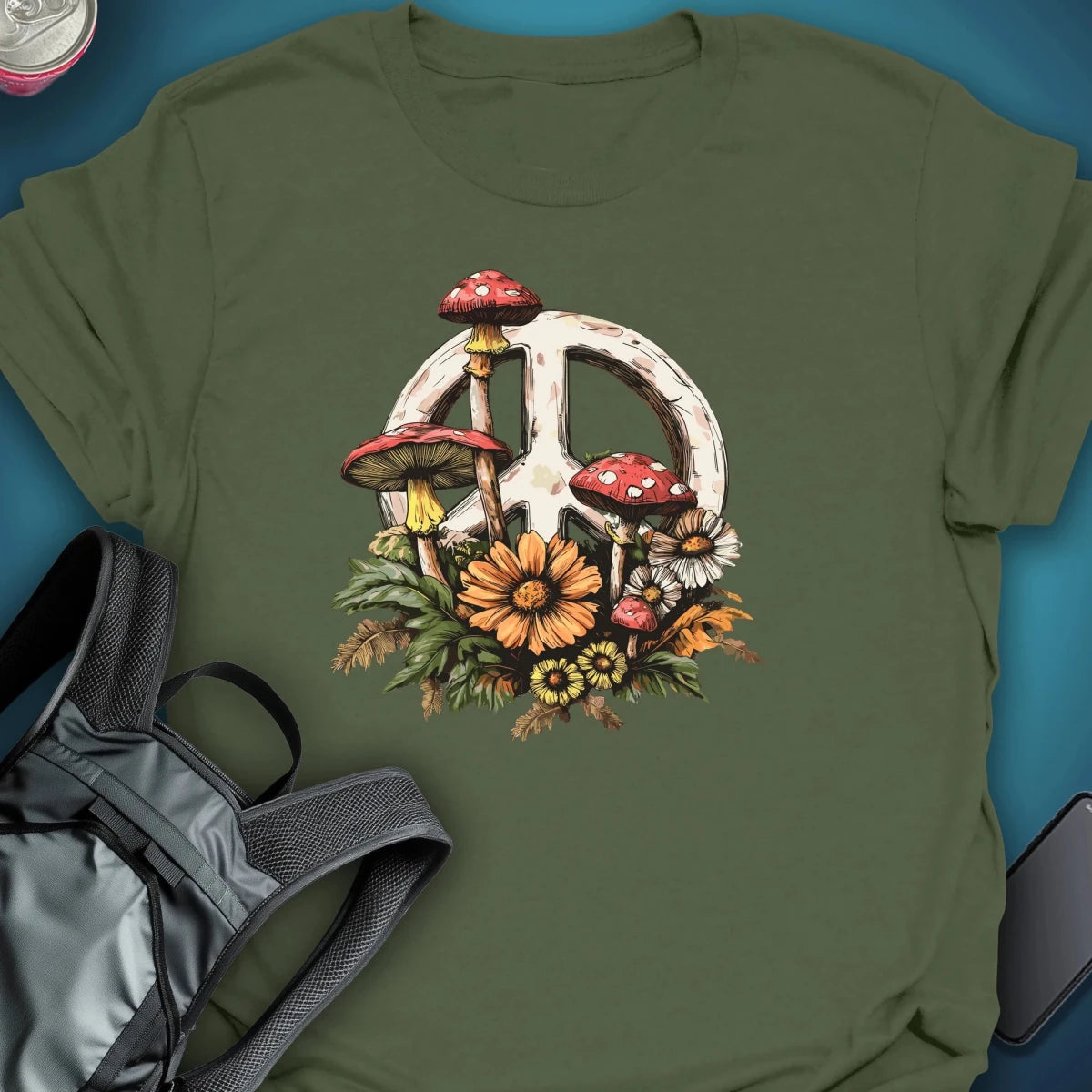 Peace Spores graphic T-shirt – Festival clothing by Triptees