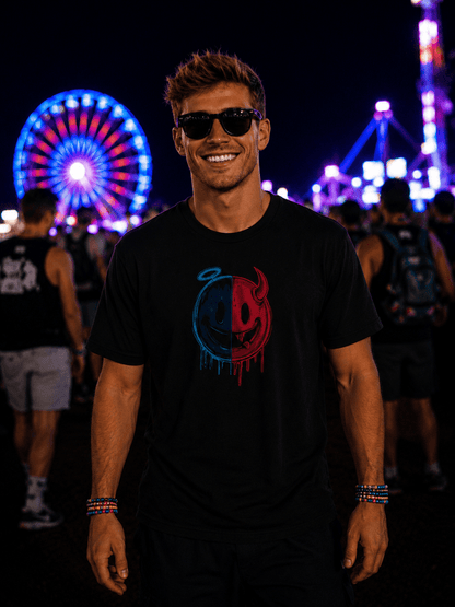Resting Emoji B/F graphic T-shirt – Festival clothing by Triptees