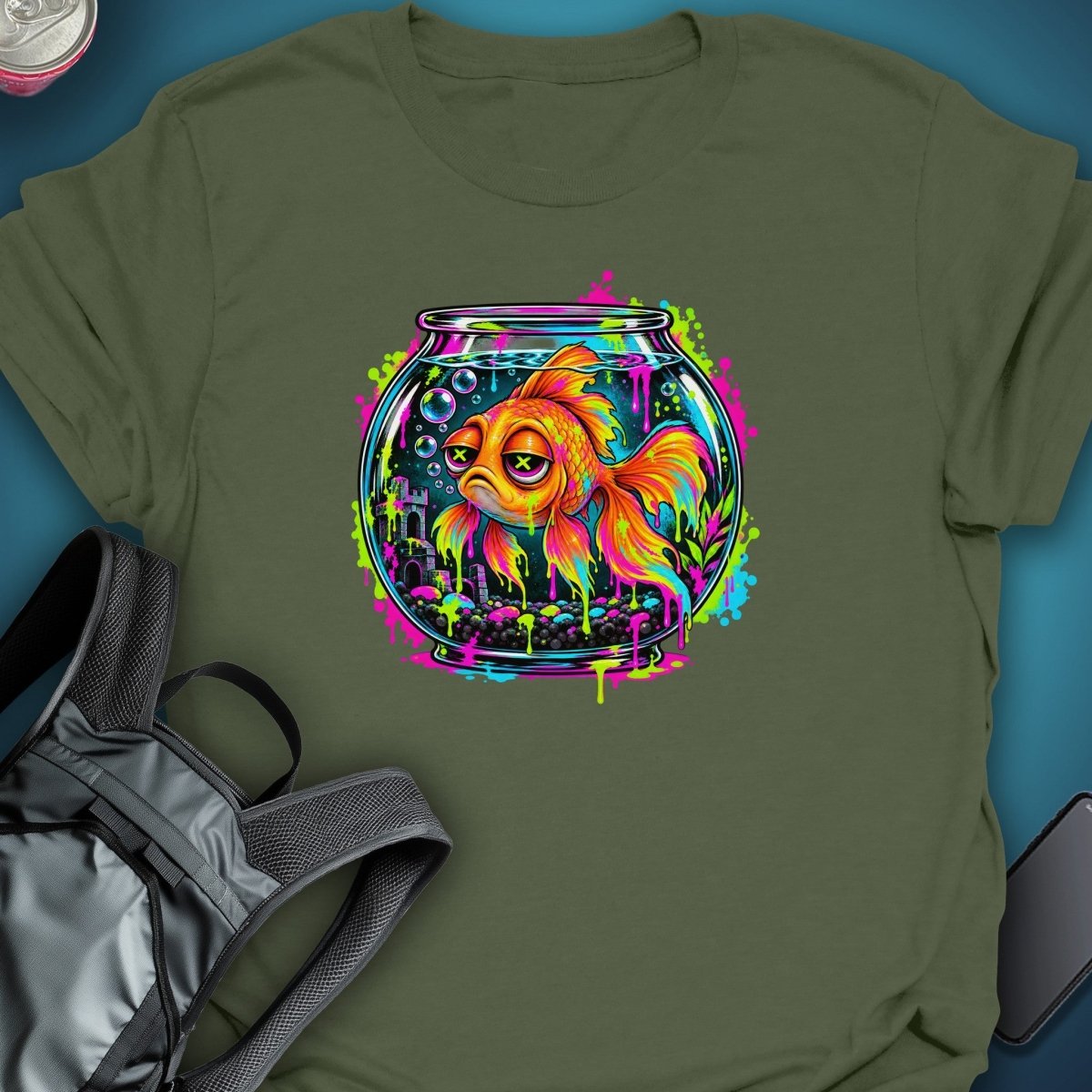 Sad Fish Aquarium Graphic T-Shirt graphic T-shirt – Festival clothing by Triptees