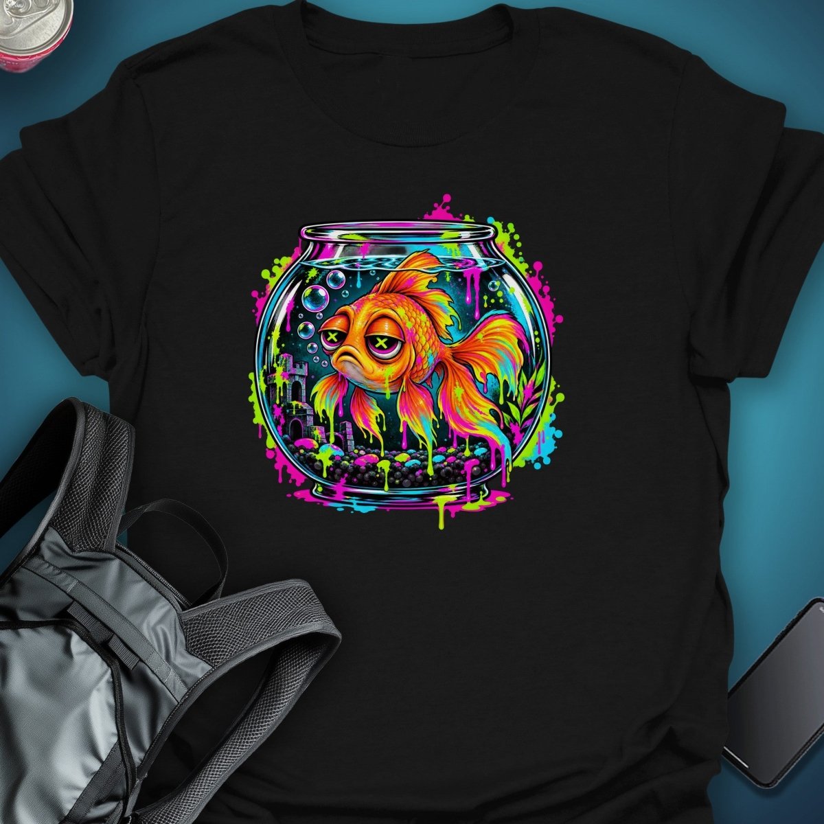 Sad Fish Aquarium Graphic T-Shirt graphic T-shirt – Festival clothing by Triptees
