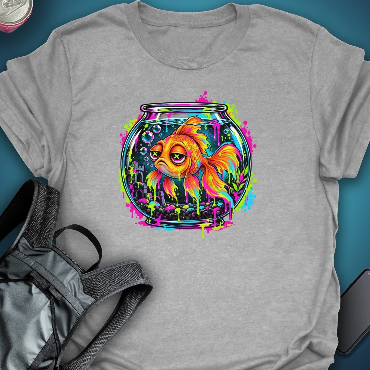 Sad Fish Aquarium Graphic T-Shirt graphic T-shirt – Festival clothing by Triptees