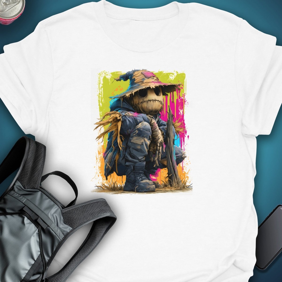 Scarecrow Splatter Graphic T-Shirt graphic T-shirt – Festival clothing by Triptees