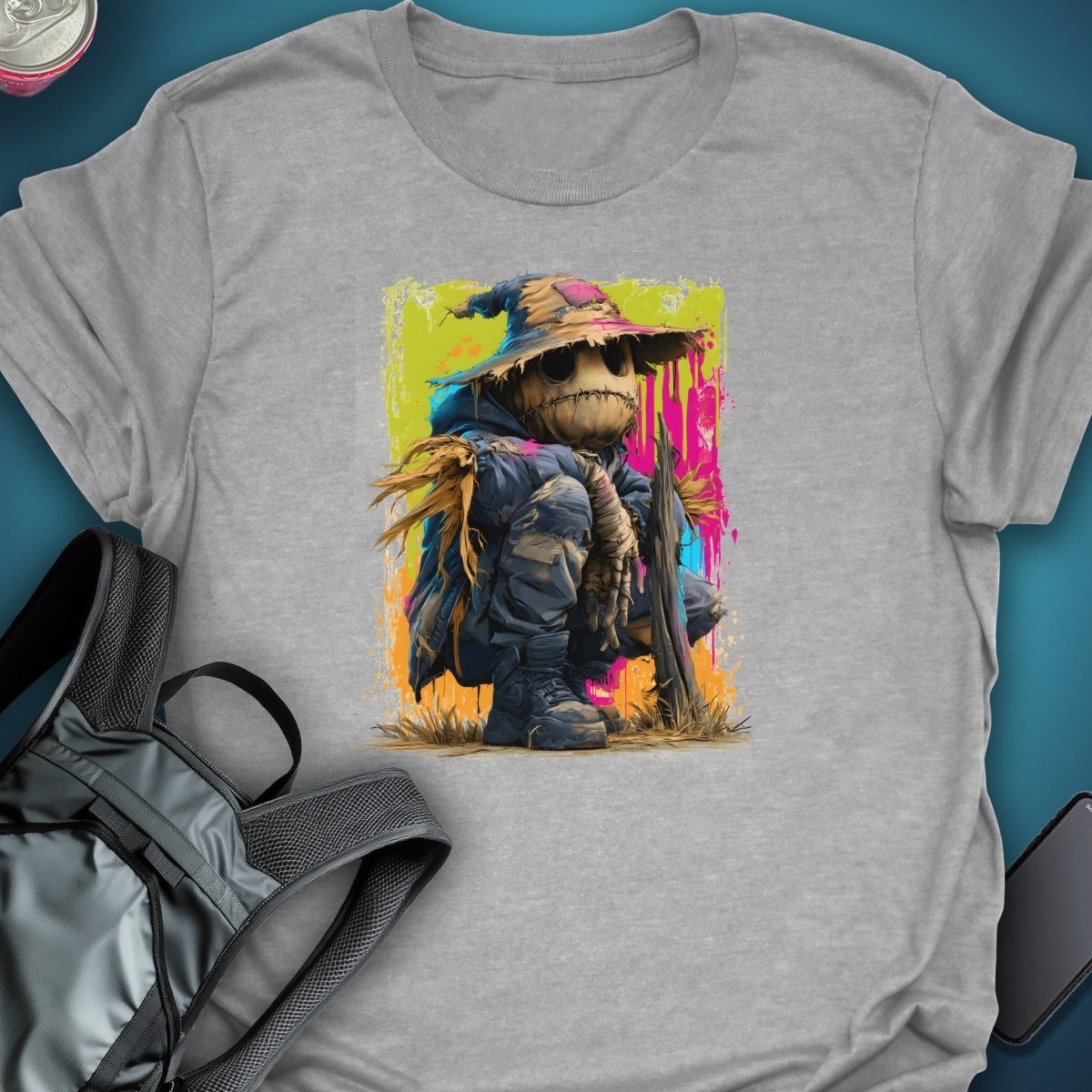Scarecrow Splatter Graphic T-Shirt graphic T-shirt – Festival clothing by Triptees