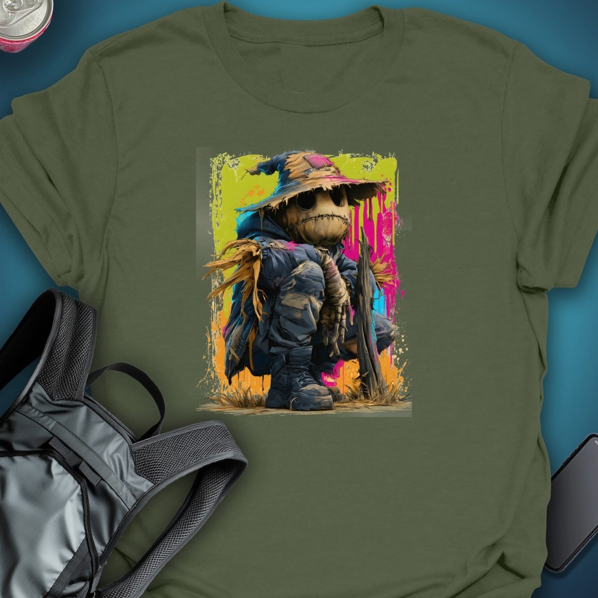 Scarecrow Splatter Graphic T-Shirt graphic T-shirt – Festival clothing by Triptees