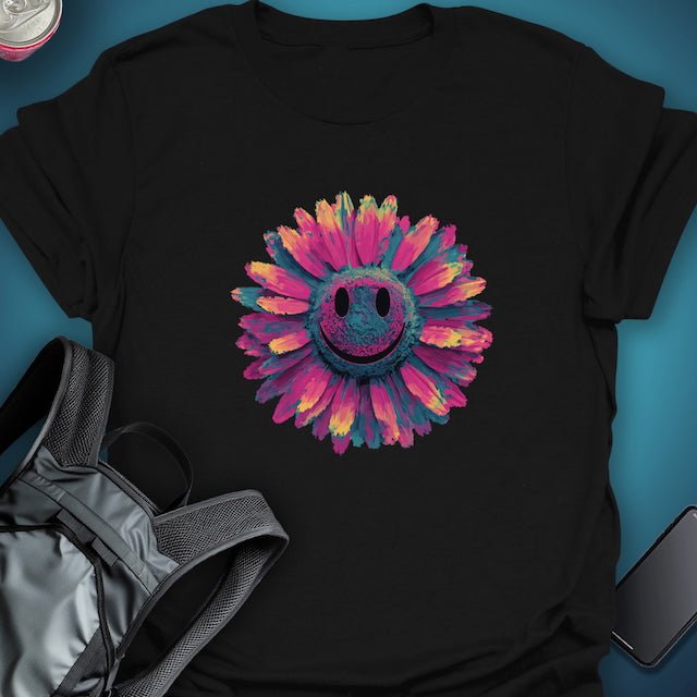 Smiley Bloom graphic T-shirt – Festival clothing by Triptees