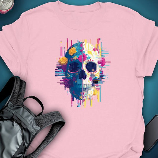 Triptees T-shirt Glitch Calavera OG graphic T-shirt – Festival clothing by Triptees