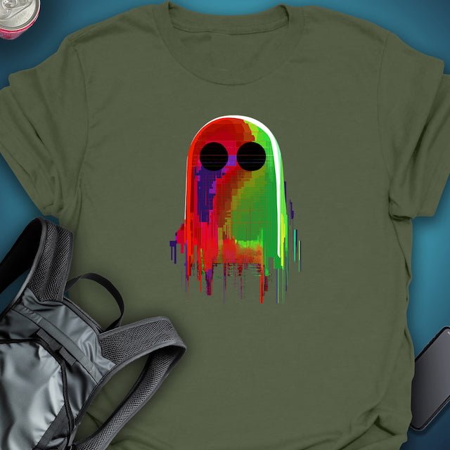 TripTees T-Shirt Glitch Ghost (Halloween Edition) graphic T-shirt – Festival clothing by Triptees