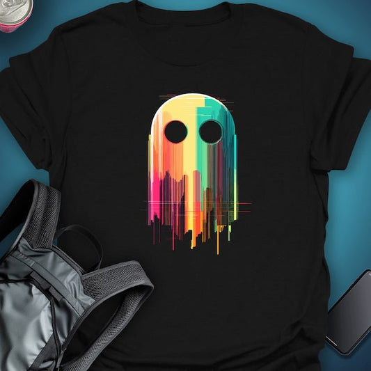 Triptees T-shirt Glitch Ghost - Yellow Blue graphic T-shirt – Festival clothing by Triptees