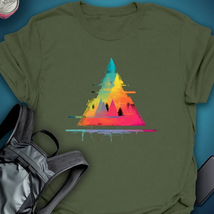 TripTees T-Shirt Glitch Peaks graphic T-shirt – Festival clothing by Triptees