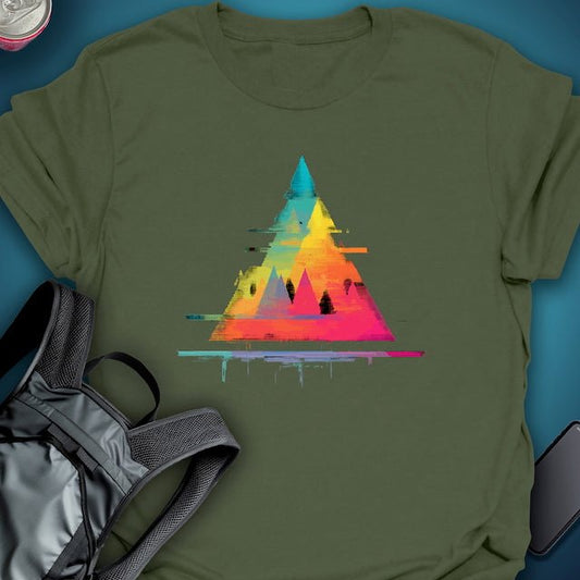 TripTees T-Shirt Glitch Peaks graphic T-shirt – Festival clothing by Triptees