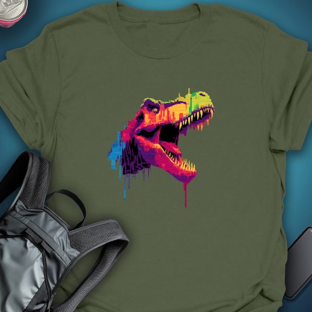 TripTees T-Shirt Neon Rex graphic T-shirt – Festival clothing by Triptees