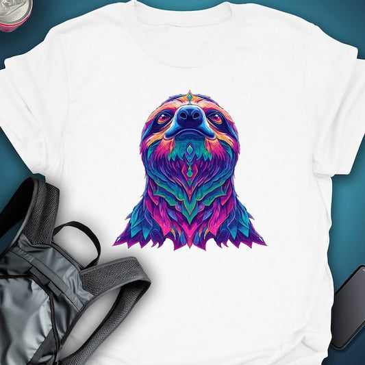 Triptees T-shirt Rainbow Sloth graphic T-shirt – Festival clothing by Triptees