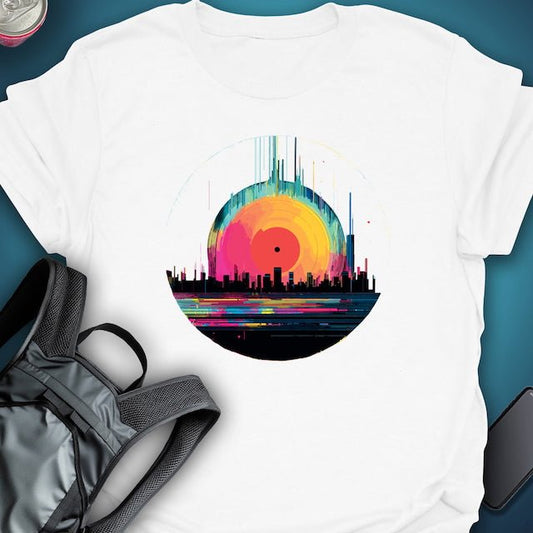 Triptees T-shirt Vinyl Neon Horizon graphic T-shirt – Festival clothing by Triptees