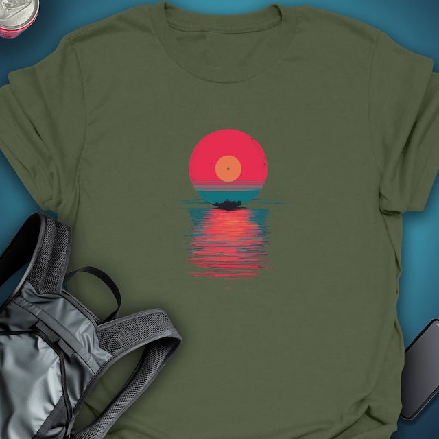 Vinyl Sunset graphic T-shirt – Festival clothing by Triptees
