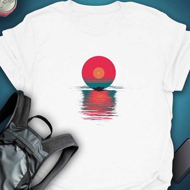 Vinyl Sunset graphic T-shirt – Festival clothing by Triptees