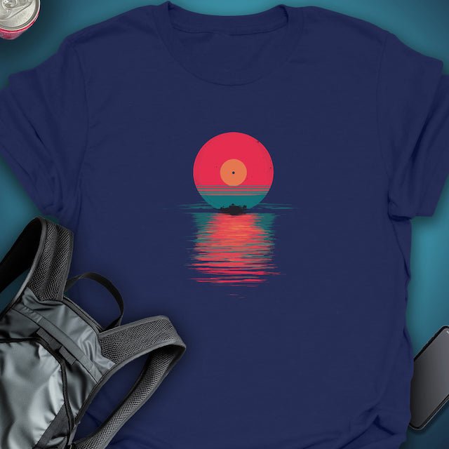 Vinyl Sunset graphic T-shirt – Festival clothing by Triptees