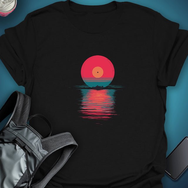 Vinyl Sunset graphic T-shirt – Festival clothing by Triptees