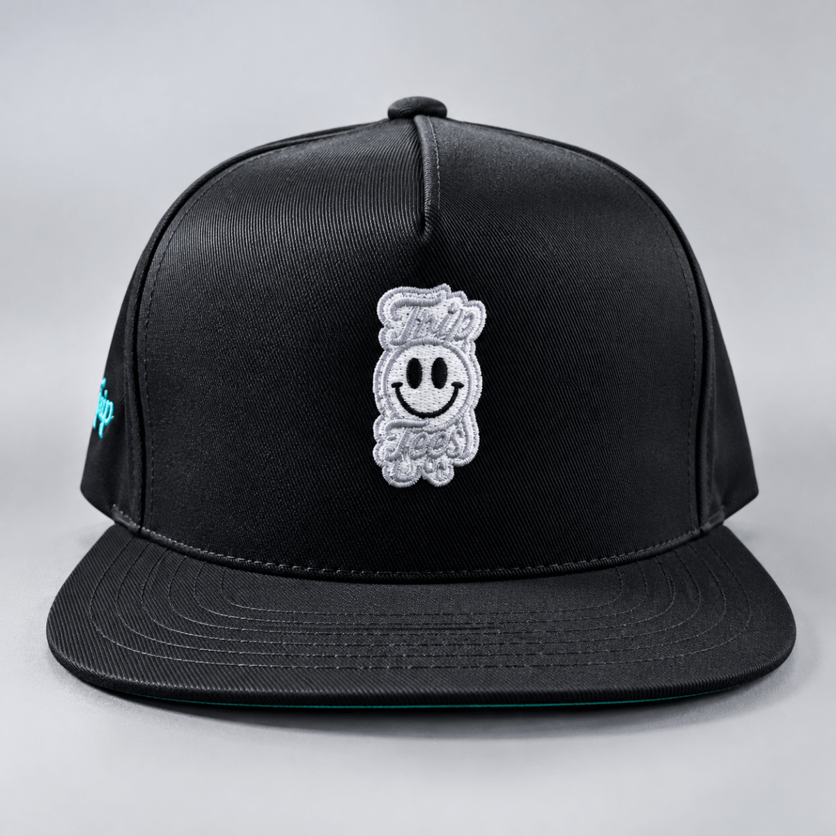 White Logo Black Eyes Snapback Hat graphic T-shirt – Festival clothing by Triptees