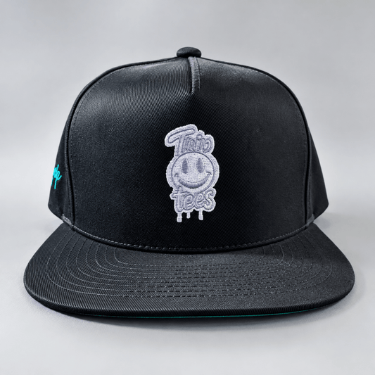 White Logo Snapback Hat graphic T-shirt – Festival clothing by Triptees