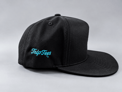 White Logo Snapback Hat graphic T-shirt – Festival clothing by Triptees